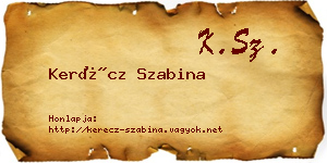 Kerécz Szabina névjegykártya