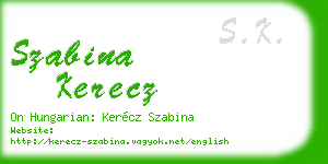 szabina kerecz business card